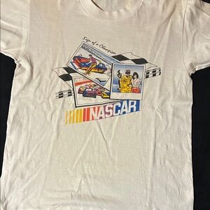 Nascar vintage  White Graphic Tee. Sign of a champions